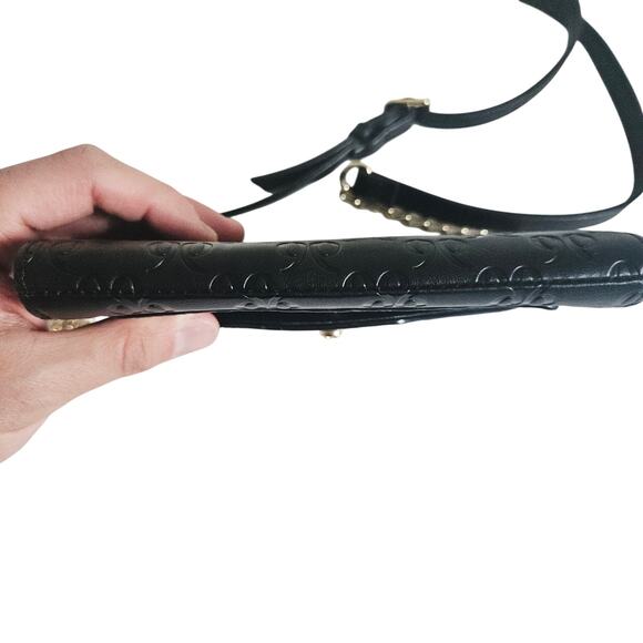 Nine West Chain Strap Evening Bag Black Number 9 Logo Print Envelope Style Purse - Picture 3 of 6